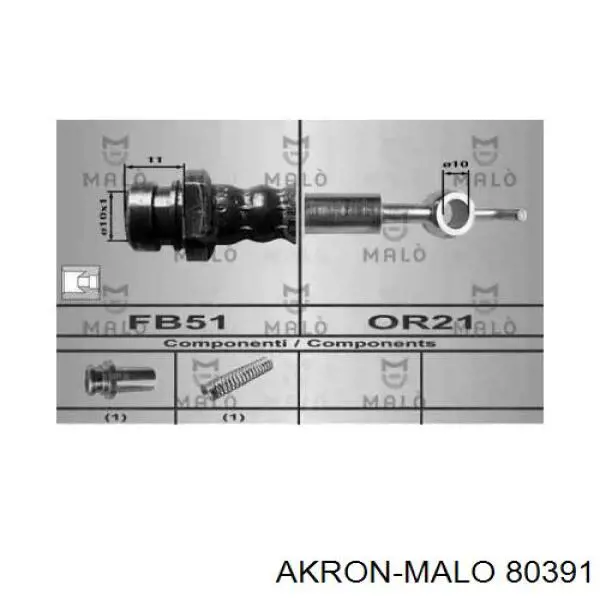 Шланг тормозной передний 80391 Akron Malo