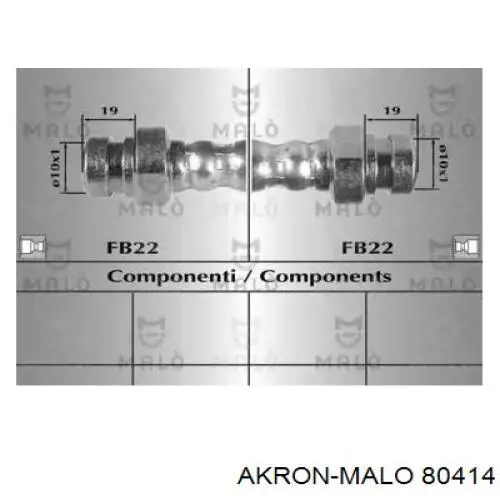 Задний тормозной шланг 80414 Akron Malo