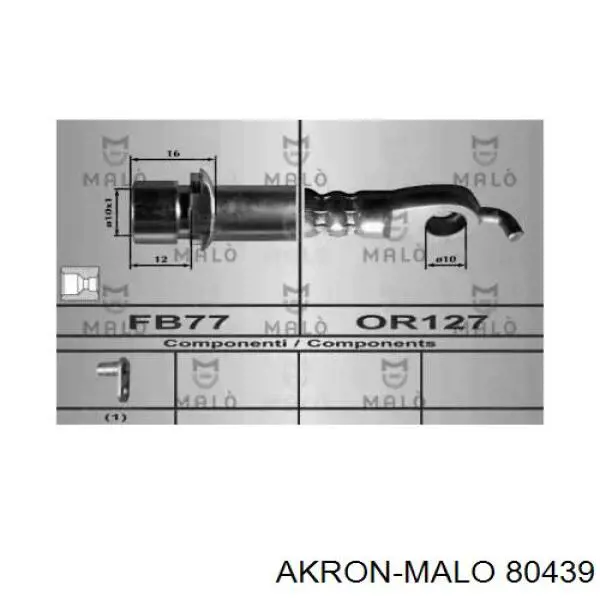 80439 Akron Malo шланг тормозной передний правый