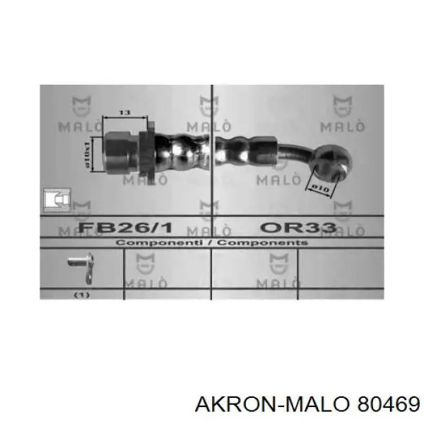 Задний тормозной шланг 80469 Akron Malo