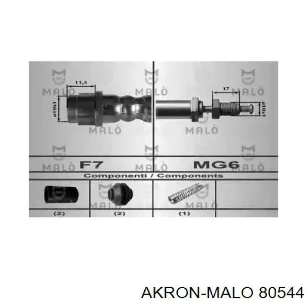 Шланг тормозной передний 80544 Akron Malo