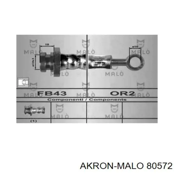 Шланг тормозной задний правый 80572 Akron Malo