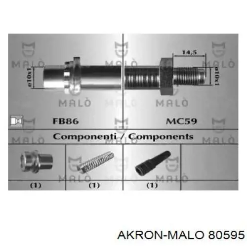 Шланг тормозной передний 80595 Akron Malo