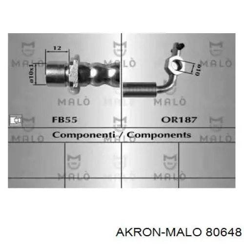 Шланг тормозной задний левый 80648 Akron Malo