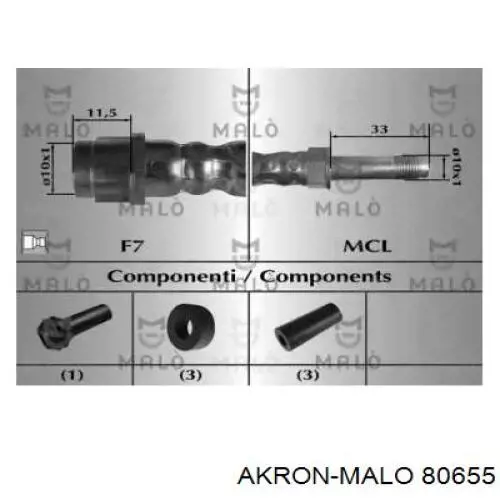 Задний тормозной шланг 80655 Akron Malo