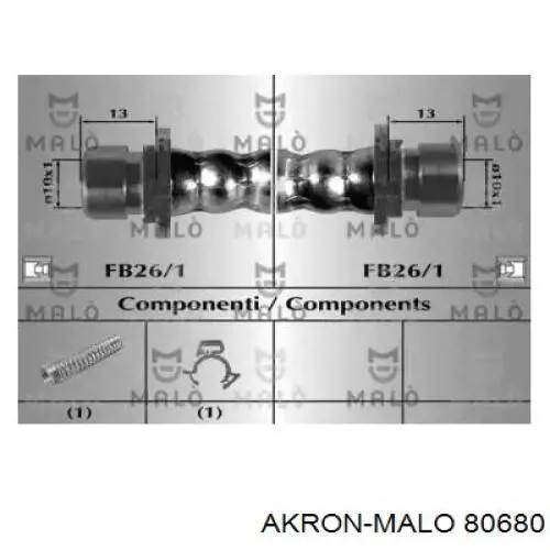 Задний тормозной шланг 80680 Akron Malo