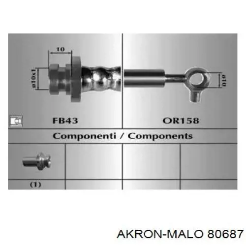 Шланг тормозной передний левый 80687 Akron Malo