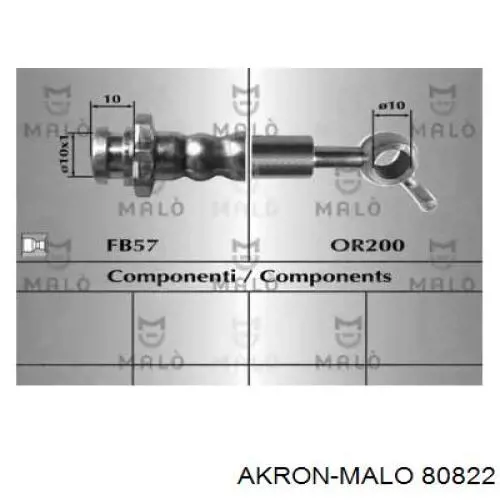 Шланг тормозной задний правый 80822 Akron Malo