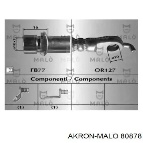 Шланг тормозной передний, левый Toyota 9094702G31 цена, от 21.13 USD