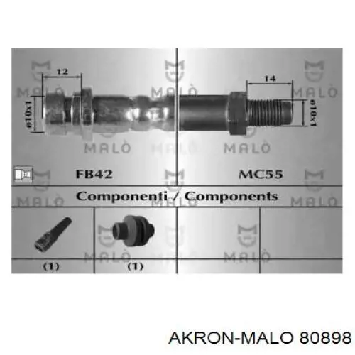 Задний тормозной шланг 80898 Akron Malo