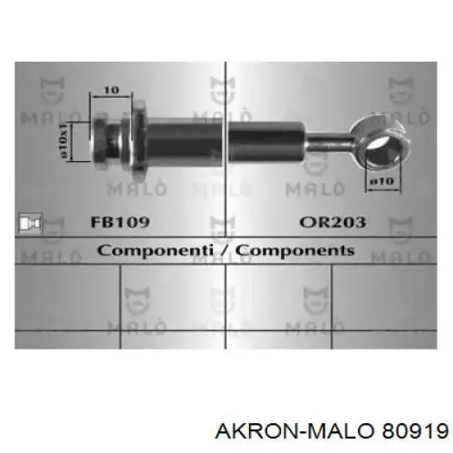 Задний тормозной шланг 80919 Akron Malo