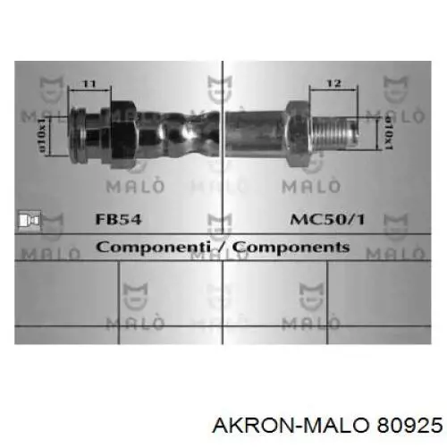 Задний тормозной шланг 80925 Akron Malo