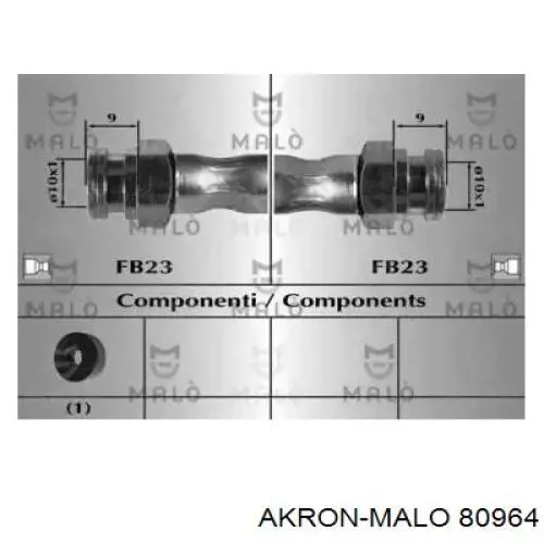 Задний тормозной шланг 80964 Akron Malo