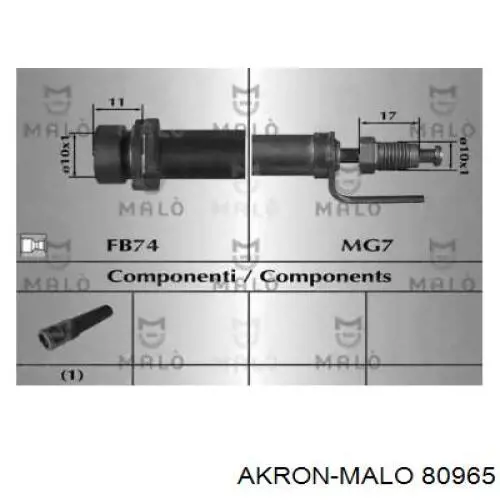 Шланг тормозной передний 80965 Akron Malo