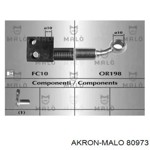 Шланг тормозной передний правый 80973 Akron Malo