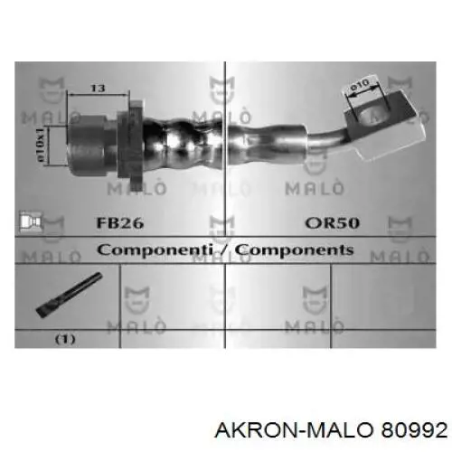 Задний тормозной шланг 80992 Akron Malo