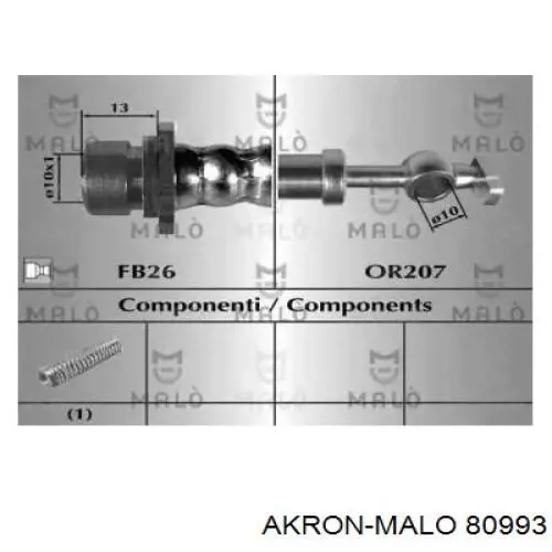 Задний тормозной шланг 80993 Akron Malo