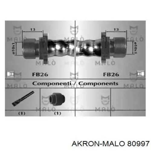 Задний тормозной шланг 80997 Akron Malo