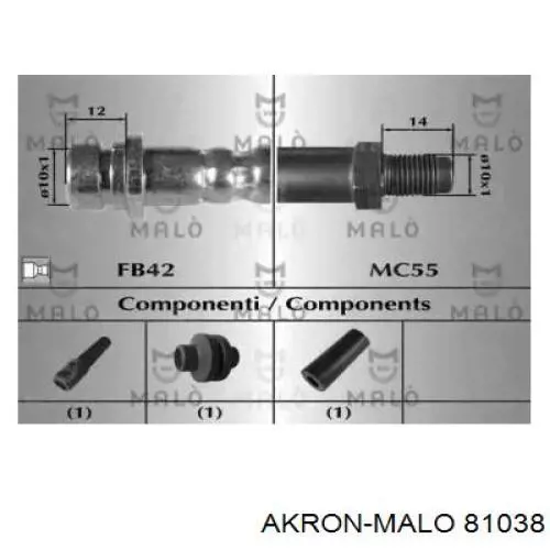 Задний тормозной шланг 81038 Akron Malo