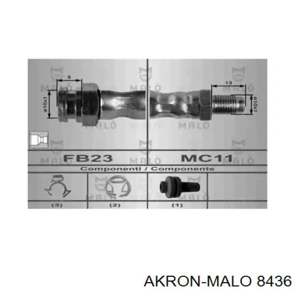 Шланг тормозной передний 8436 Akron Malo