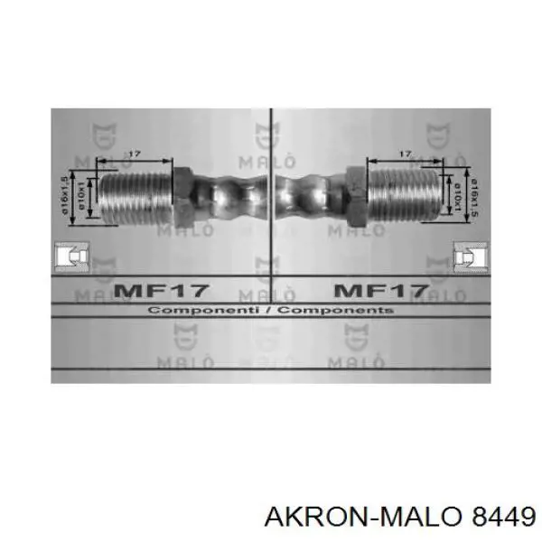 Задний тормозной шланг 8449 Akron Malo