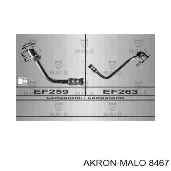 Шланг тормозной передний левый 8467 Akron Malo