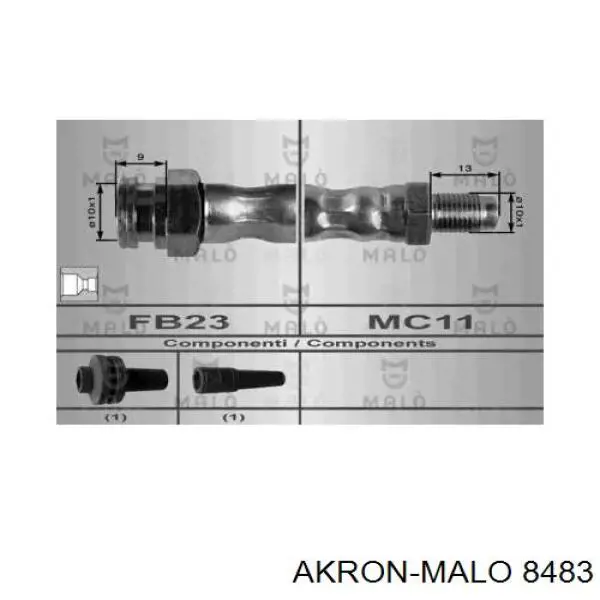 Шланг тормозной передний правый 8483 Akron Malo