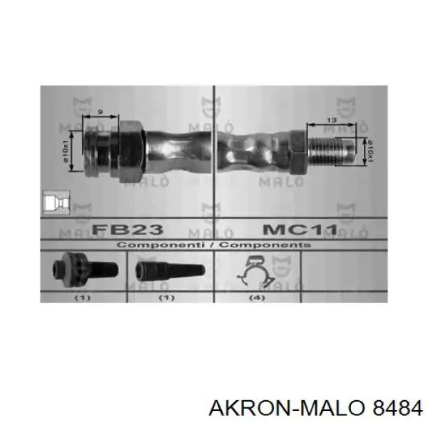 Задний тормозной шланг 8484 Akron Malo