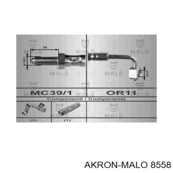 Шланг тормозной передний левый 8558 Akron Malo