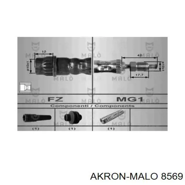 8569 Akron Malo шланг тормозной передний