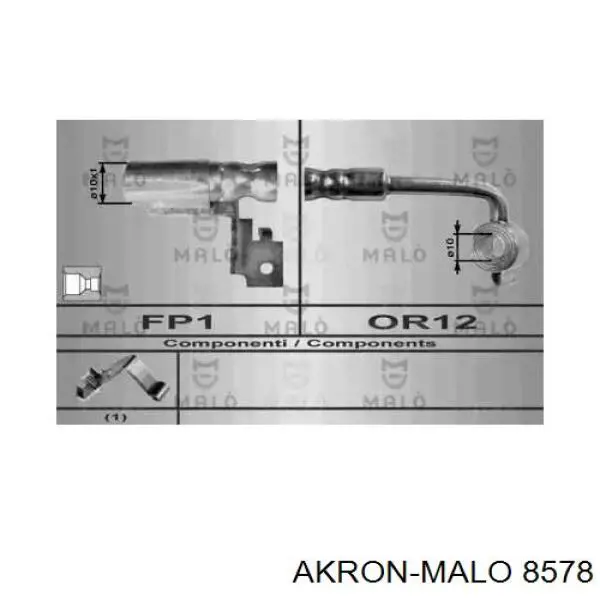 Шланг тормозной передний левый 8578 Akron Malo