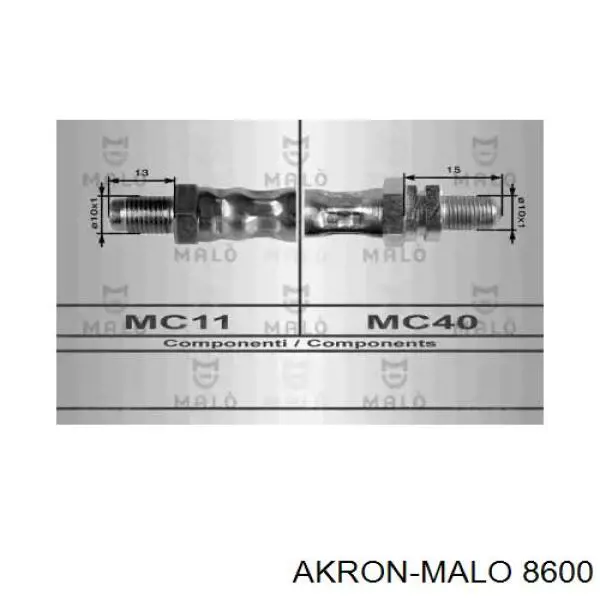 8600 Akron Malo шланг тормозной передний