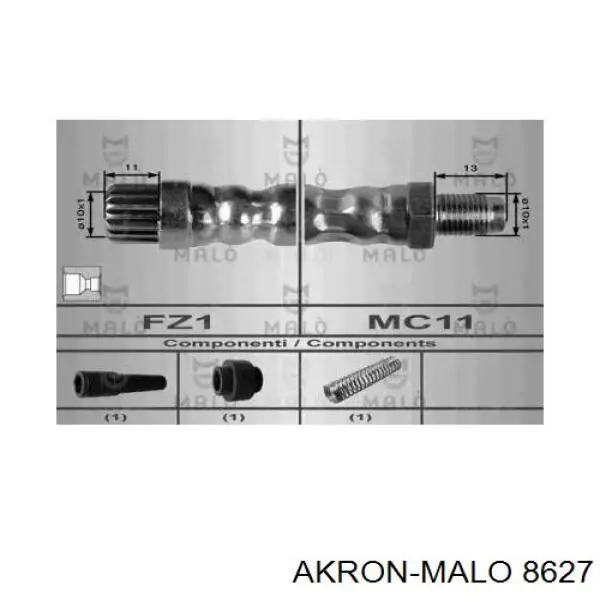 Шланг тормозной передний 8627 Akron Malo