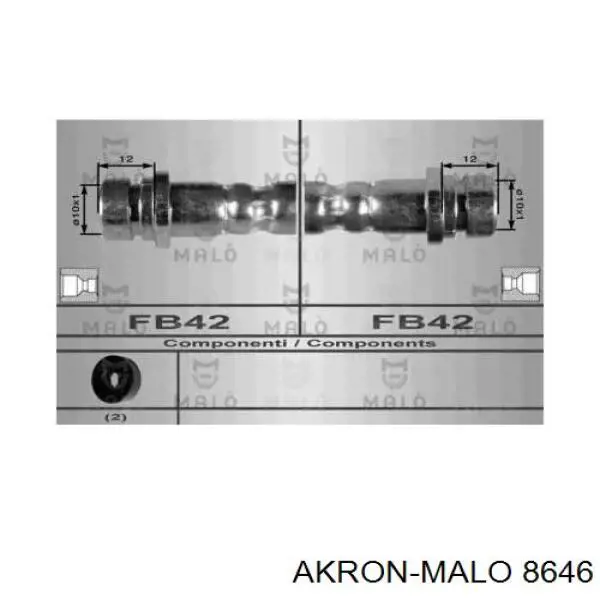 Задний тормозной шланг 8646 Akron Malo