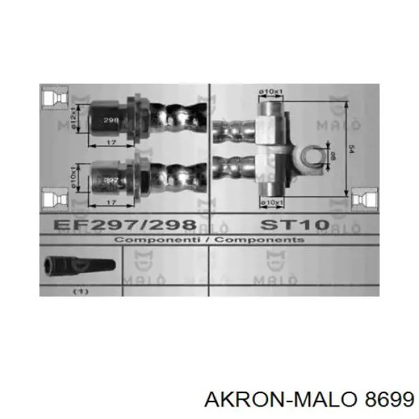 Задний тормозной шланг 8699 Akron Malo