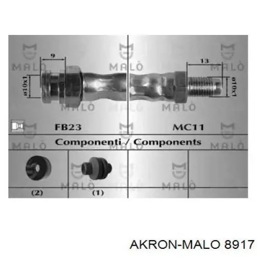 Шланг тормозной передний 8917 Akron Malo