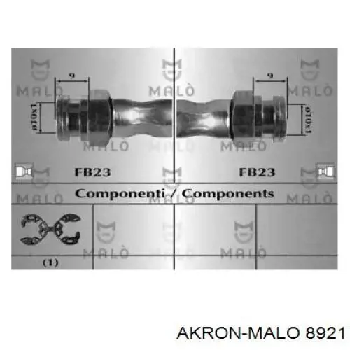 Задний тормозной шланг 8921 Akron Malo