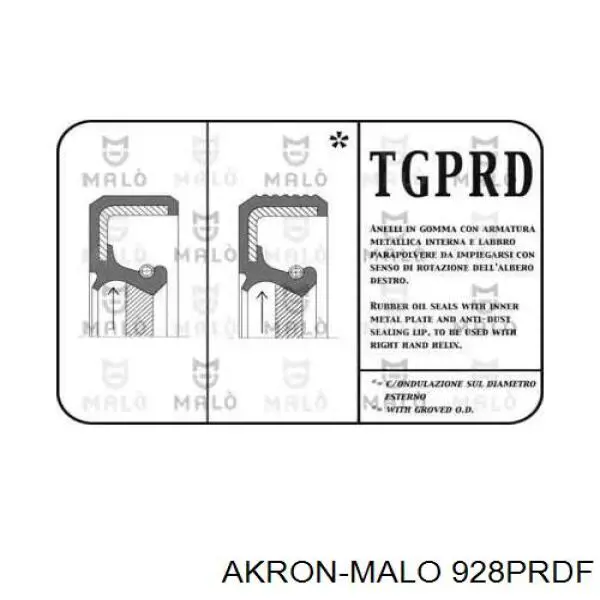 Сальник балансировочного вала двигателя 928PRDF Akron Malo