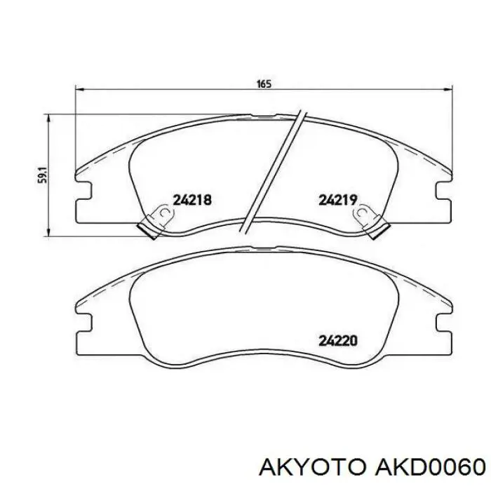 AKD0060 Akyoto sapatas do freio dianteiras de disco