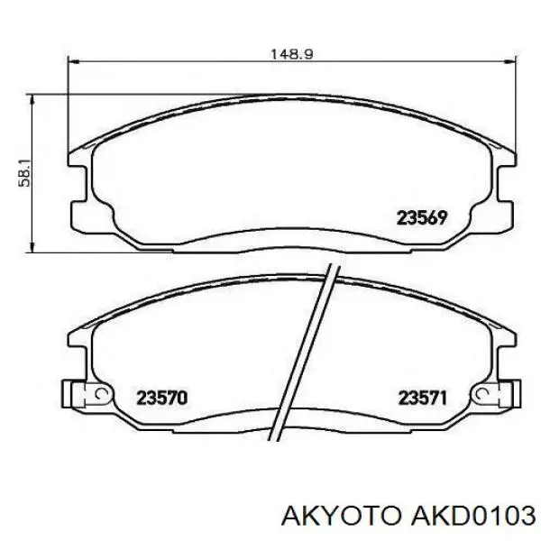 Передние тормозные колодки AKD0103 Akyoto