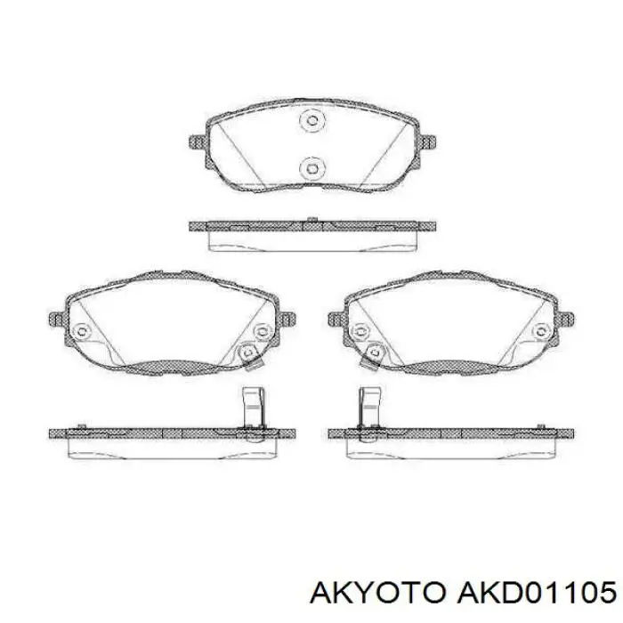 AKD01105 Akyoto sapatas do freio dianteiras de disco