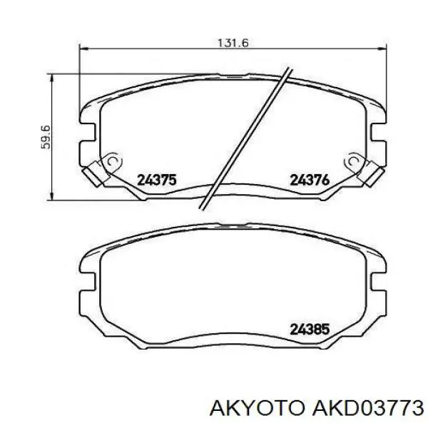 Передние тормозные колодки AKD03773 Akyoto