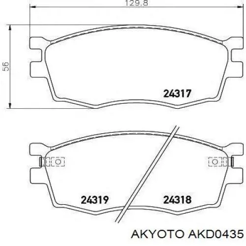 Колодки тормозные передние дисковые AKYOTO AKD0435