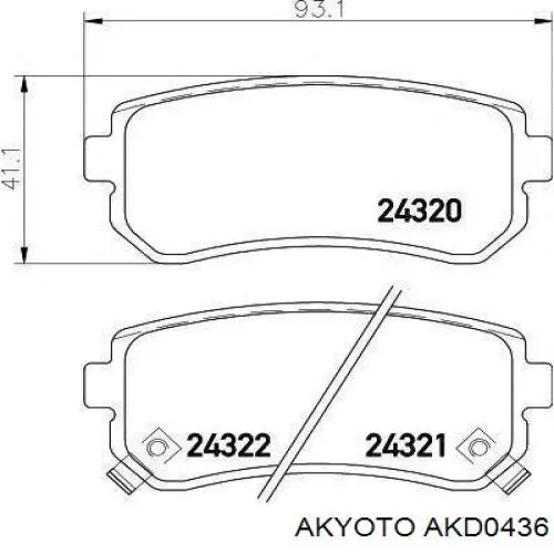 Задние тормозные колодки AKD0436 Akyoto