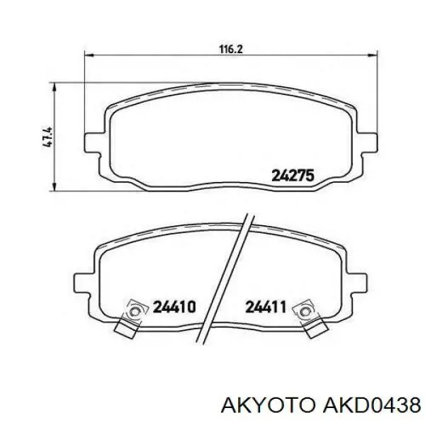 Передние тормозные колодки AKD0438 Akyoto