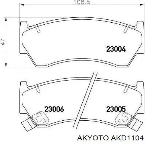 Передние тормозные колодки AKD1104 Akyoto