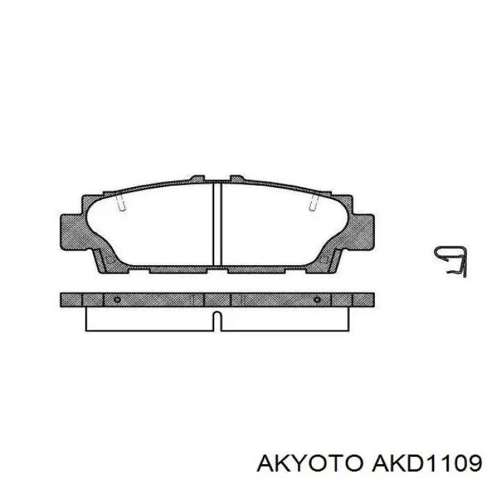 Задние тормозные колодки AKD1109 Akyoto