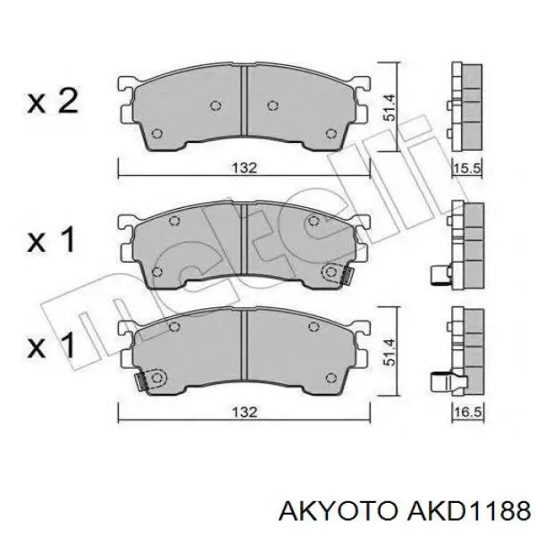 AKD1188 Akyoto Колодки передние