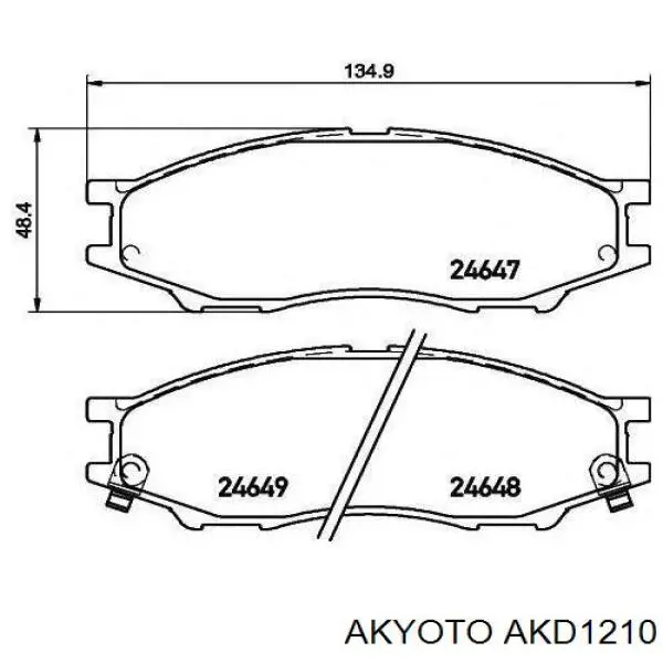 Передние тормозные колодки AKD1210 Akyoto