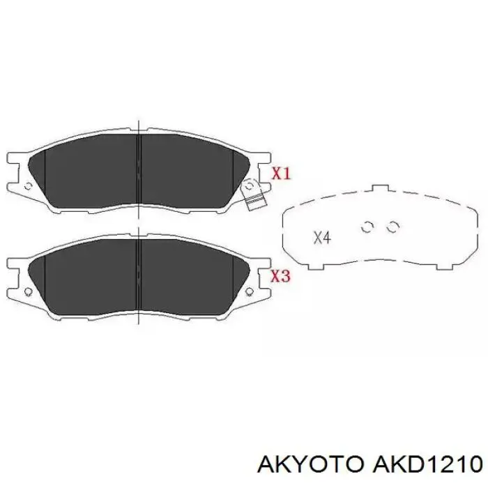 Колодки гальмівні передні, дискові AKD1210 Akyoto